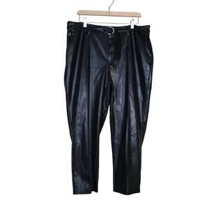 Marc New York Andrew Marc Womens 14 Faux Leather Black Crop Pants
